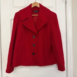 Jones New York Vibrant Red Pea Coat